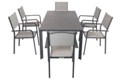 VILLANA Esstischgruppe, Anthrazit/grau, Alu/Textilene, Tisch 130/180x90cm, 6 Stapelsessel -Kettler Verkaufs-Shop 22586 08.jpg