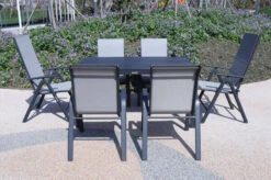 VILLANA Esstischgarnitur, Anthrazit/grau, Alu/Holzimitat/Textil, Tisch 150x90cm, 4 Stapelsessel, 2 Multipo -Kettler Verkaufs-Shop 22587 07.jpg