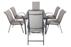 VILLANA Esstischgarnitur, Anthrazit/grau, Alu/Holzimitat/Textil, Tisch 150x90cm, 4 Stapelsessel, 2 Multipo -Kettler Verkaufs-Shop 22587 09.jpg