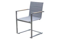 OUTFLEXX Esstischgarnitur, Silber, Edelstahl/Granit/Textil, 200x100 Cm, 6 Freischwinger, Padded, Teakarmlehnen -Kettler Verkaufs-Shop 22769 03.jpg