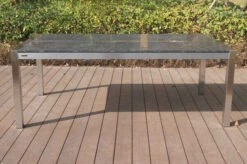 OUTFLEXX Esstischgarnitur, Silber, Edelstahl/Granit/Textil, 200x100 Cm, 6 Freischwinger, Padded, Teakarmlehnen -Kettler Verkaufs-Shop 22769 06.JPG