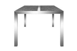 OUTFLEXX Esstischgarnitur, Silber, Edelstahl/Granit/Textil, 200x100 Cm, 6 Freischwinger, Padded, Teakarmlehnen -Kettler Verkaufs-Shop 22769 13.JPG