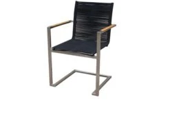 OUTFLEXX Esstischgarnitur, Silber/schwarz, Edelstahl/Granit/Rope, 200x100 Cm, 6 Freischwinger, Armlehnen Aus FSC-Teak -Kettler Verkaufs-Shop 22802 03.jpg