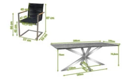 OUTFLEXX Esstischgarnitur, Silber/schwarz, Edelstahl/Granit/Rope, 200x100 Cm, 6 Freischwinger, Armlehnen Aus FSC-Teak -Kettler Verkaufs-Shop 22802 05.jpg