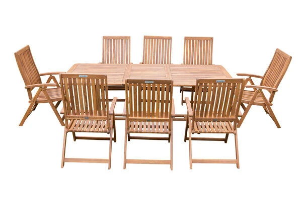 OUTFLEXX Sitzgruppe, Natur, Akazie, Ausziehtisch 150/200 X 90 Cm, 2 Multipo, 6 Armlehnensessel 14 OUTFLEXX Sitzgruppe, Natur, Akazie, Ausziehtisch 150/200 X 90 Cm, 2 Multipo, 6 Armlehnensessel – Bild 12