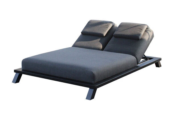 OUTFLEXX Exklusivmodell Blain Doppelliege, Sooty, Alu/Sunbrella, 210 X 144 X 34 Cm, Inkl. Verstellbarer Rückenlehne 4 OUTFLEXX Exklusivmodell Blain Doppelliege, Sooty, Alu/Sunbrella, 210 X 144 X 34 Cm, Inkl. Verstellbarer Rückenlehne – Bild 2