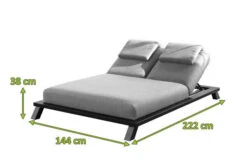 OUTFLEXX Exklusivmodell Blain Doppelliege, Flanelle, Alu/Sunbrella, 222 X 144 X 38 Cm, Inkl. Verstellbarer Rückenlehne -Kettler Verkaufs-Shop 22851 3.jpg