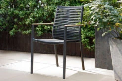 OUTFLEXX Theo Esstischgarnitur, Anthrazit/natur, Alu/Rope/FSC®/SLVK-Teakholz, Tisch 160x90 Cm, 4x Dining Sessel -Kettler Verkaufs-Shop 22891 4.jpg