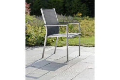 STERN Esstischgarnitur, Silbergrau/grau, Edelstahl/Textilene, Tisch 200 X 100 Cm, 6 Stapelsessel -Kettler Verkaufs-Shop 22908 03.jpg