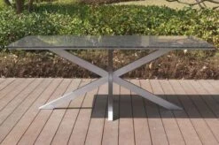 STERN Esstischgarnitur, Silber/grau, Edelstahl/Textilene, Tisch 200 X 100 Cm, 4 Stapelsessel, Hohe Rückenlehne, 2 Multipo, Padded -Kettler Verkaufs-Shop 22916 06.JPG