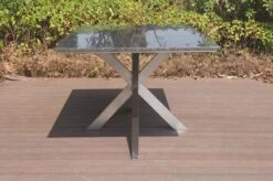 STERN Esstischgarnitur, Silber/grau, Edelstahl/Textilene, Tisch 200 X 100 Cm, 4 Stapelsessel, Hohe Rückenlehne, 2 Multipo, Padded -Kettler Verkaufs-Shop 22916 07.JPG