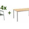 KETTLER Granada/Basic Plus Sitzgruppe, Silber/anthrazit, Alu/Teak, Teaktisch 160x95 Cm,4 Stapelsessel, FSC-Teak -Kettler Verkaufs-Shop 22939 1.jpg