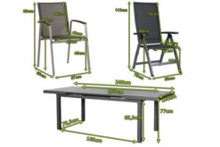 STERN New Top Esstischgarnitur, Graphit, Alu / Glas / Textil, Tisch 180/240x100cm, 4 Stapel-, 2 Klappsessel -Kettler Verkaufs-Shop 23003 5.jpg