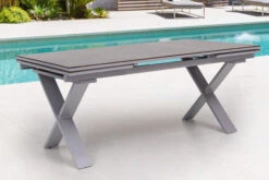 KETTLER Friends Esstischgarnitur, Silber / Anthrazit, Alu / HPL / Textil, Tisch 180/280x100cm, 10 Stapelsessel -Kettler Verkaufs-Shop 23063 3.jpg