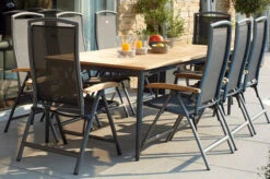 HARTMAN Silencio/ RaffaeloSitzgruppe, Xerix/natur, Alu/Teak, 8 Multipo, 220x100cm, FSC-Teak Armlehnen