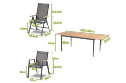 HARTMAN Silencio / Aruba Sitzgruppe, Xerix/natur, Alu/Teak, 2 Dining Sessel, 6 Multipo, 160/220x90cm, FSC-Teak Armlehnen -Kettler Verkaufs-Shop 23233 mass.jpg