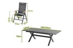 HARTMAN Xanadu / Alice Sitzgruppe, Xerix/natur, Alu/Teak/Glaskeramik, 4x4 Textilen, 4 Multipo, 160/220x90cm, FSC-Teak Armlehnen -Kettler Verkaufs-Shop 23244 5.jpg