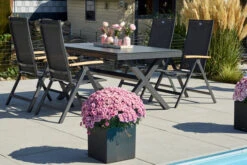 HARTMAN Xanadu / Aruba Sitzgruppe, Xerix/natur, Alu/Teak/Glaskeramik, 4 Multipo, 160/220x100cm, FSC-Teak Armlehnen