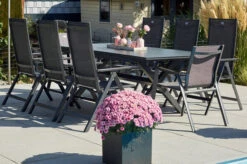 HARTMAN Xanadu / Aruba Sitzgruppe, Xerix, Alu/Textilene/Glaskeramik, 2 Stapelsessel, 6 Multipo, 160/220x100cm