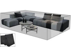 OUTFLEXX Premium Abdeckhaube Für Ecklounge, Schwarz, Polyester, 250 X 285 X 60 Cm, Wasserbeständig, Integriertes Zugband