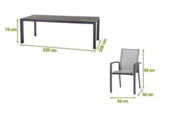 SIENA GARDEN Carlos/Velia Dining Set, Anthrazit/grau, Alu/Ranotex®-Gewebe/Keramik, 220 X 100cm, Inkl. 6 Diningsessel 19 SIENA GARDEN Carlos/Velia Dining Set, Anthrazit/grau, Alu/Ranotex®-Gewebe/Keramik, 220 X 100cm, Inkl. 6 Diningsessel -Kettler Verkaufs-Shop 23774 05.jpg