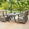 SIENA GARDEN Tirana/Corido Dining Set, Anthrazit/grau, Alu/Gardino®-Geflecht/Keramik, 205-265 X 103 X 76cm, Inkl. 6 Diningsessel
