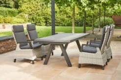 SIENA GARDEN Tirana/Corido Dining Set, Anthrazit, Alu/Keramik, 205-265 X 103 X 76 Cm, Inkl. 4 Diningsessel