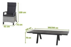 SIENA GARDEN Tirana/Corido Dining Set, Anthrazit, Alu/Keramik, 205-265 X 103 X 76 Cm, Inkl. 4 Diningsessel -Kettler Verkaufs-Shop 23788 5.jpg