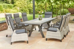 SIENA GARDEN Tirana/Corido Dining Set, Anthrazit, Alu/Keramik, 205-265 X 103 X 76cm, Inkl. 8 Diningsessel