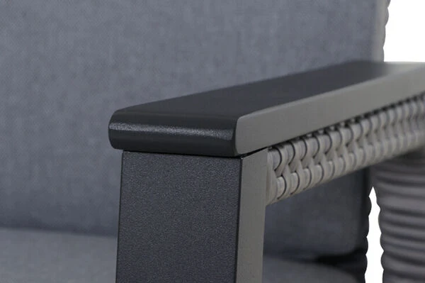 SIENA GARDEN Sincro/Solea Dining Set, Anthrazit/grau/blau, Alu/Gardino®-Geflecht/Keramik, 200-260x103cm, Inkl. 4 Diningsessel, Stufenlos Verstellbar 11 SIENA GARDEN Sincro/Solea Dining Set, Anthrazit/grau/blau, Alu/Gardino®-Geflecht/Keramik, 200-260x103cm, Inkl. 4 Diningsessel, Stufenlos Verstellbar – Bild 9