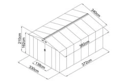 OUTTECH Gerätehaus, Anthrazit, Stahl, 340 X 382 X 210 Cm, Schiebetüren, Inkl. Lüftungsgitter -Kettler Verkaufs-Shop 24394 5.jpg