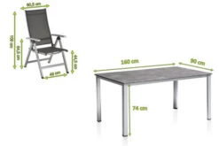 KETTLER Cubic/Easy Esstischgarnitur, Silber/anthrazit, Alu/Textilene, Tisch 160x90 Cm, 6 Multipo -Kettler Verkaufs-Shop 28705 4.jpg