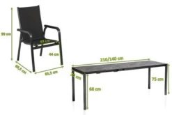 KETTLER Cubic/Basic Plus Padded Esstischgarnitur, Anthrazit, Alu/HPL/Textilene, 140/210x70 Cm, 8 Stapelsessel -Kettler Verkaufs-Shop 28842 05.jpg