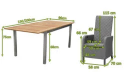 OUTFLEXX Malaga Sitzgruppe, Natur/anthrazit/flanelle, FSC-Teak/Edelstahl/Alu/Sunbrella, 150/200x90cm, 6 Sessel, Plattenstärke 20mm, Verstellbare Rückenlehne -Kettler Verkaufs-Shop 28872 05.jpg