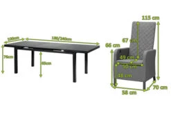 OUTFLEXX Malaga Premium Esstischgarnitur, Anthrazit/grau/flanelle, Alu/Glas/Subrella, 180/240cm, 8 Sessel, Ausziehfunktion, Verstellbare Rückenlehne -Kettler Verkaufs-Shop 28881 05.jpg