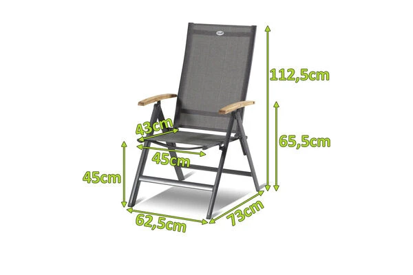 HARTMAN Aruba Multipositionssessel, Xerix/anthrazit, Alu/Textilene, Teakholz-Armlehnen 4 HARTMAN Aruba Multipositionssessel, Xerix/anthrazit, Alu/Textilene, Teakholz-Armlehnen – Bild 2