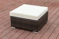 OUTFLEXX Beistelltisch/Hocker, Braun Marmoriert, Polyrattan, 70x70x30cm, Inkl. Glasplatte Und Polster -Kettler Verkaufs-Shop 2 15734 8.jpg