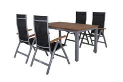 VILLANA Esstischgarnitur, Silber/schwarz, Alu / FSC-Akazienholz, Ausziehtisch 150/200 Cm, 4 Multipositionssessel -Kettler Verkaufs-Shop 2 16464.jpg