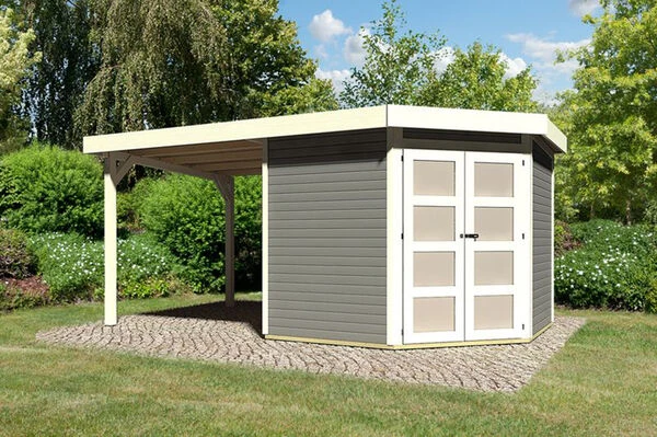 KARIBU Gartenhaus Goldendorf 5, Fichtenholz 19 Mm, Flachdach 4 KARIBU Gartenhaus Goldendorf 5, Fichtenholz 19 Mm, Flachdach – Bild 2