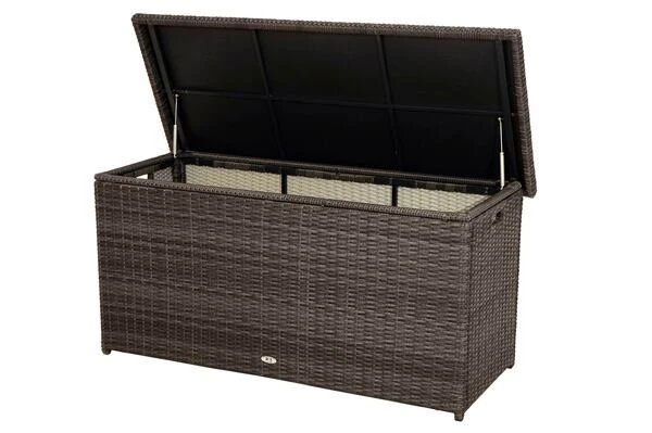 Ploß Rocking Kissenbox, Grau/braun-meliert, Polyrattan, 145x58x73 Cm, Inkl. Inlay 4 Ploß Rocking Kissenbox, Grau/braun-meliert, Polyrattan, 145x58x73 Cm, Inkl. Inlay – Bild 2