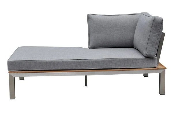 OUTFLEXX Chaiselongue, Silber/grau, Edelstahl/FSC-Teakholz/Textil, 158 X 76 X 64 Cm 4 OUTFLEXX Chaiselongue, Silber/grau, Edelstahl/FSC-Teakholz/Textil, 158 X 76 X 64 Cm – Bild 2