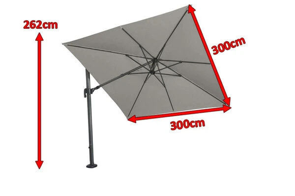 SIENA GARDEN Alphawing N+ Ampelschirm, Anthrazit/grau Meliert, Alu/Spuncrylic®, 300x300cm, 360°drehbar, Verstellbar 4 SIENA GARDEN Alphawing N+ Ampelschirm, Anthrazit/grau Meliert, Alu/Spuncrylic®, 300x300cm, 360°drehbar, Verstellbar – Bild 2