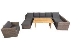 OUTFLEXX Loungegarnitur, Polyrattan/Teakholz, Tisch 160x90cm, Für 10 Personen, Wasserfeste Kissenbox -Kettler Verkaufs-Shop 2 19398.jpg