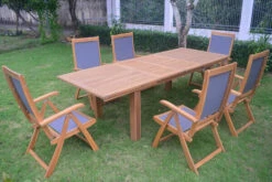 OUTFLEXX Esstischgarnitur, Natur/grau, FSC-Akazie/Textilene, Tisch 180/220/260 X 100 Cm, 6 Klappstühle, Ausziehbar 6 OUTFLEXX Esstischgarnitur, Natur/grau, FSC-Akazie/Textilene, Tisch 180/220/260 X 100 Cm, 6 Klappstühle, Ausziehbar -Kettler Verkaufs-Shop 2 20650.jpg