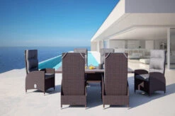 OUTFLEXX Dining Set, Braun Marmoriert, Polyrattan, Tisch 220x100cm, Spraystone, 6mm, 6 Dining Sessel, Verstellbar -Kettler Verkaufs-Shop 2 20664.jpg