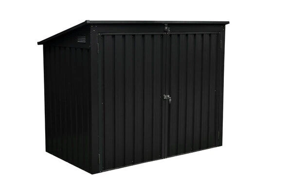 OUTTECH Mülltonnenbox, Anthrazit, Stahl, 101x170x133cm, 2 Lüftungsgitter, Verschließbar 8 OUTTECH Mülltonnenbox, Anthrazit, Stahl, 101x170x133cm, 2 Lüftungsgitter, Verschließbar – Bild 6