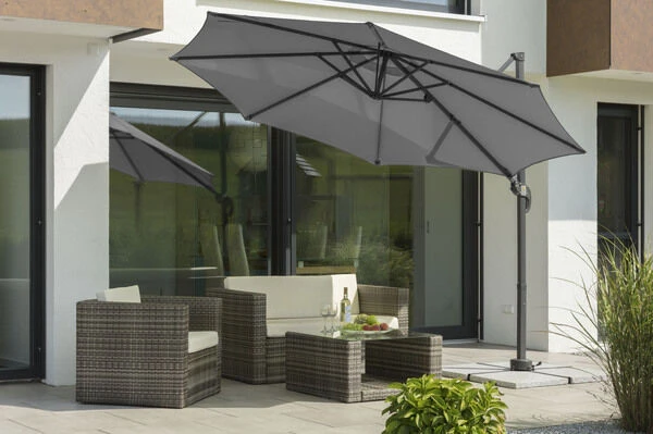 Schneider® SCHNEIDER Rhodos Junior Ampelschirm, Anthrazit, Rund, Ø 300 Cm 4 Schneider® SCHNEIDER Rhodos Junior Ampelschirm, Anthrazit, Rund, Ø 300 Cm – Bild 2