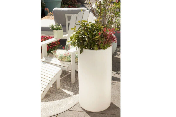 8-SEASONS Shining Elegant Pot XLPflanzgefäß, Weiß, Polyethylen, 39x78cm, Indoor & Outdoor, Inkl. LED-Glühbirne 4 8-SEASONS Shining Elegant Pot XLPflanzgefäß, Weiß, Polyethylen, 39x78cm, Indoor & Outdoor, Inkl. LED-Glühbirne – Bild 2