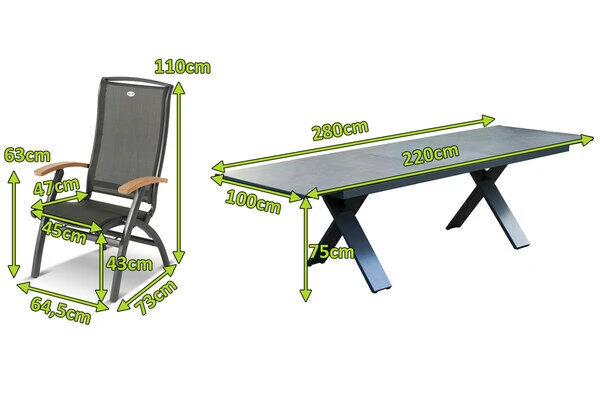 HARTMAN Sondermodell Xanadu / Da Vinci Sitzgruppe, Xerix/anthrazit, Alu/Glaskeramik, 8 Multipos, 220/280x100cm 4 HARTMAN Sondermodell Xanadu / Da Vinci Sitzgruppe, Xerix/anthrazit, Alu/Glaskeramik, 8 Multipos, 220/280x100cm – Bild 2