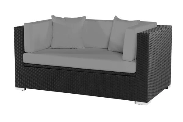 OUTFLEXX 2-Sitzer Sofa, Schwarz, Polyrattan 152x85x70cm, Inkl. Polster Und Wasserfeste Kissenbox 4 OUTFLEXX 2-Sitzer Sofa, Schwarz, Polyrattan 152x85x70cm, Inkl. Polster Und Wasserfeste Kissenbox – Bild 2